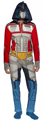 Transformers Optimus Prime Adult One-Piece Hooded Pajama (Medium)