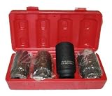 4 Pc 12 Point - 1/2" Dr. Spindle Nut Deep Impact Socket Set -