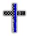 Thin Blue Line Cross USA Flag Vinyl Decal American Flag Window Sticker Blue Stripe for Cars Trucks laptops etc.for Honor and Support of Our Officers