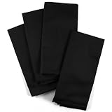 Black Cotton Dinner Napkins, Set of 12