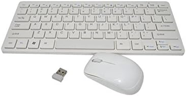 BlueFinger K-03 Ultra Slim 2.4Ghz Wireless Nano USB Receiver Shine Keyboard Mouse Combo For Windows 7/8 Vista, XP, PC, Laptop White