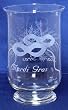 Individually Hand Etched Mardi Gras Glass Candle Shade 8"H Set of Two