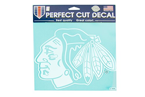NHL Officially Licensed Chicago Blackhawks 8''x8'' White Die-Cut Decal