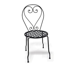DC America WIC138, Soho Wrought Iron Chair with Mesh Seat, Heavy Duty Construction, Black...