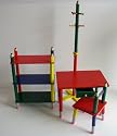 Beck Children's 3-Piece Pencil Furniture Set - Coat Tree, Bookcase, Desk and Chair