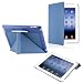Dark Blue Triangle Multi Fold Magnetic Smart Slim Full Body PU Leather Case Cover for Apple New iPad 3 4G iPad 2 with Stylus