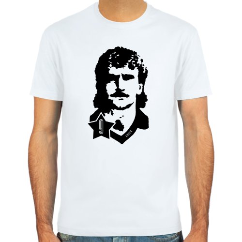 T-Shirt Rudi Völler ::: Farbauswahl: skyblue, sand, weiß oder deepred ::: Größen: S-XL ::: Fußball-Kult