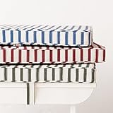 Stripe Primary Color Bench and Toy Chest Cushions - Cushion (Blue/White Ticking) 36 x 14 x 1.2h