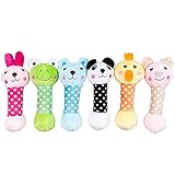 VIILER 2 PCS Dog Squeaky Toys for Aggressive Stuffed Chewers Indestructible Puppies Small Medium Dog Toys Bone Shape (Random Colors)