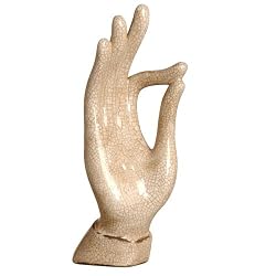 Decorative Ceramic Buddha Hand with Crackle Finish