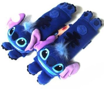 Child Children Kids Safety Design Multi Use Auto Car Seat Belt Cover Plush Seat Shoulder Pad Cushion 2 Pcs One Pair (Lilo &amp; Stitch) by Xhan