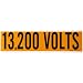 Brady  44151 2 1/4" Height x 9" Width, Repositionable Vinyl Cloth (B-498), Black on Orange Conduit & Voltage Markers (1 Markers)