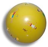 Imnotec Kinder Gymnastik- und Spielball mit 8 &Uuml;bungsmotiven und Anti-Burst High Standard, gelb, 45 cm, 120112