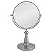 Zadro VAN48 Two-Sided Vanity Swivel Mirror, Satin Nickel, 1X and 8X
