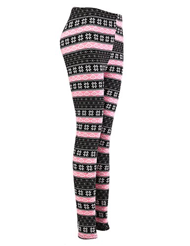 Bentibo Women's Fashion Floral Printed Spandex Leggings Skinny Pants Pink XL