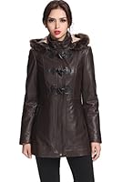 BGSD Women's "Amanda" Lambskin Leather Toggle Coat