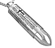 Spanish "The Lords Prayer" Bullet Pendant (Chain NOT Included) 4.3cm - Silver Stainless Steel (Will Not Tarnish/Fade) Supplied in Gift Pouch