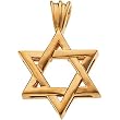 14K Yellow Gold Star of David Pendant - 17.00x15.25mm