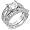 Sterling Silver Cubic Zirconia CZ Wedding Engagement Ring Set Sz 5