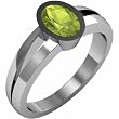 14K White Gold Peridot Ring