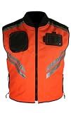Xelement Mens Cordura Orange Safety Vest with Reflective Stripes