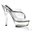 6 Inch Cute Pink Shoes Bridal Shoes Evening Wear Platform Slide Rhinestones Clear