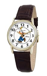 Disney Men's D064S003 Goofy Brown Leather Strap Watch