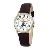 Disney Mens D064S003 Goofy Brown Leather Strap