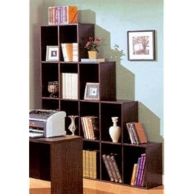 Cube Bookcase Unit In Espresso Finish