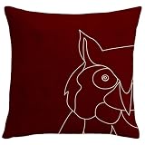 Owl-Wine 18" x 18" Burgundy/Deep Red Decorative Pillow cover