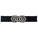 eVogues Plus Size Heart Rhinestone Accented Elastic Fashion Belt