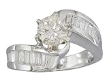 EGL Certified 1.59 cts Diamond Engagement Ring 14Kt White Gold