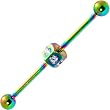 Tiffany Gem Rainbow Anodized Titanium Industrial Project Bar 32mm
