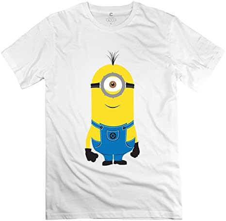 ZBQ Men's Cute Cartoon Despicable Me Minions Cotton T-Shirt White XL