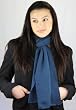 Handmade Ultra Thin 75% Alpaca Natural Fiber Scarf - Mediterranean Blue (Men and Women Gift Idea/long Size)