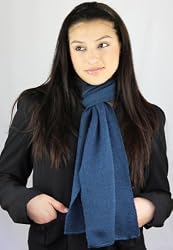 Handmade Ultra Thin 75% Alpaca Natural Fiber Scarf - Mediterranean Blue (Men and Women Gift Idea/long Size)