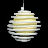 3 Yellow Glitter Christmas Ball Ornament With White Swirl