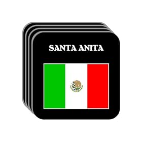 Mexico - "SANTA ANITA" Set of 4 Mini-Mousepad Coasters
