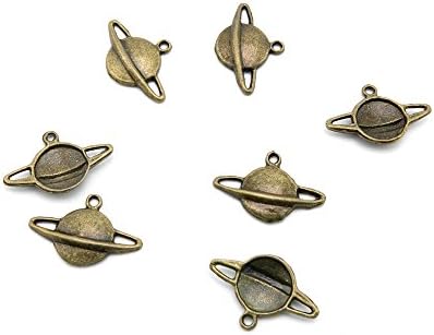10pcs Jewelry Making Charms Findings Antique Bronze Tone for Necklace Bracelet Earrings A0766 Planet