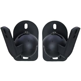 Designer Habitat - Black Universal Wall Mount Speaker Brackets - Pack of 2
