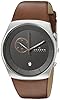 Skagen Men's SKW6085 Havene Chronograph Stainless Steel Watch with Dark Brown Leather Band