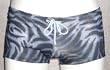 Grey Tiger Drawstring Square-Cut Boy-Short with Seamless Front