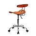 Flash Furniture Elliott Vibrant Orange and Chrome Swivel Task Office Chair with Tractor Seat