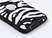 ULAK Zebra Design Combo Black Hard PC and Soft Silicon Case Cover for Apple iPod Touch 4 4th Gen + Stylus