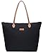 NNEE Water Resistant Light Weight Nylon Tote Bag Handbag - Large Size, Black