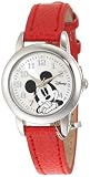 Disney Women's MK1042 Mickey Mouse Red Lizard Strap with Charm Watch