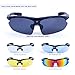 RIVBOS 806 POLARIZED Sports Sunglasses with 5 Set Interchangeable Lenses for Cycling