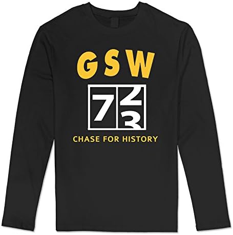 JIEN Men's Golden State Warriors GSW Win 73 For Warriors Long Sleeve T-shirt Black
