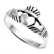 Sterling Silver Ring - Claddagh - 3mm Band Width and 11mm Face Height in Sizes: 4-9