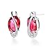 J.MOSUYA Swarovski Element Crystal Jewelry Set For Women, 18k White Gold Plated Necklace Earring Set